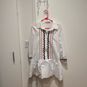 White Drop Waist Ric Rac Dress